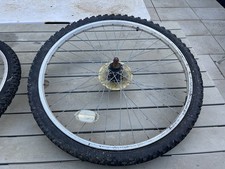 Mountain Bike Front and Rear Wheel with Tyres. 26 Inch and rear gear set