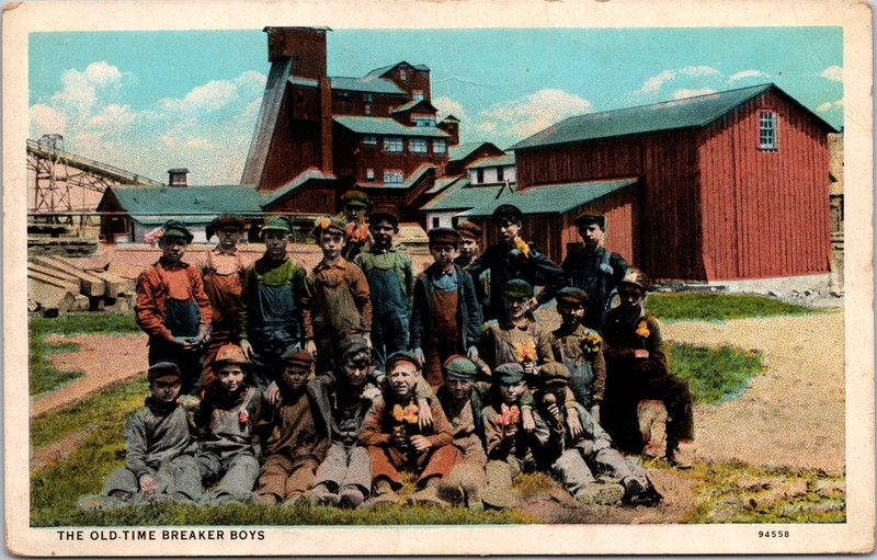 PC6614 Old Time Breaker Boy Coal Mining Mine Miner Occupational Labor Postcard