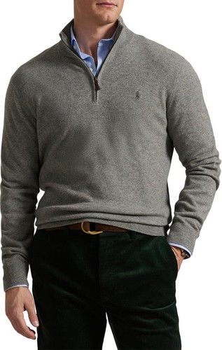 Polo Ralph Lauren Gray Luxury Blend Regular 1/4 Zip Pullover X-Large