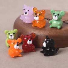 5pcs Handmade Bear 15x20mm Lampwork Glass Loose Beads For Jewelry Making DIY