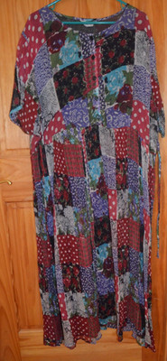 New Trends Sundress Maxi Long Dress Patchwork 100% Cotton Lightweight Sz XL XXL
