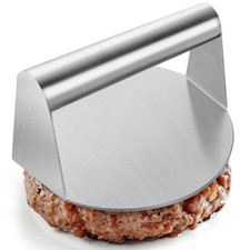Prensa para hamburguesas de acero inoxidable redonda 5,5 pulgadas, antiadherente
