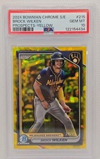 Brock Wilken PSA 10 Yellow 28/75 2024 Bowman Sapphire Edition Prospects #BCP-215