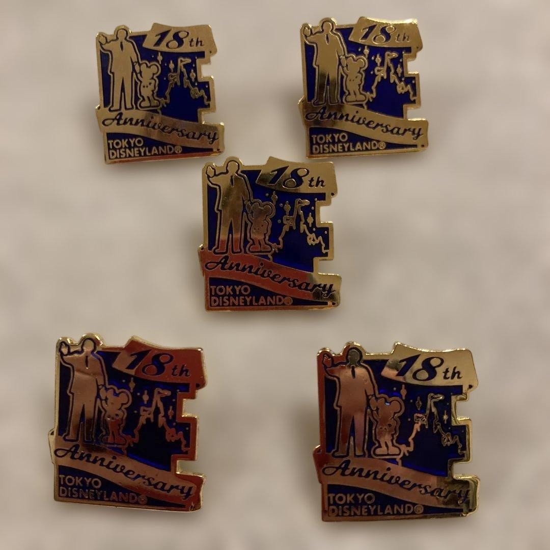 Tokyo Disneyland 18th Anniversary Pin Badge Not for