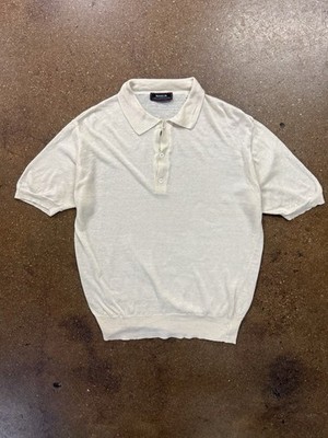 Vintage 90s Neiman Marcus Linen Polo Shirt Men s Medium Made In Italy Collared