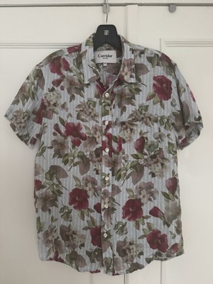 Corridor XS ''Erotic Dreams'' Printed Linen SS Button Up NWT Stripes + Floral