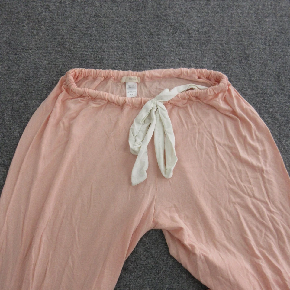 Eberjey Pajama Set Womens Small Pink Modal Tie Hem Top Drawstring Cuff Pants - Image 4 of 4
