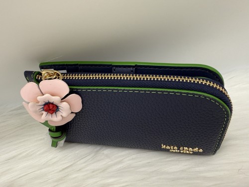 Portafoglio slim bifold nuovo con etichette originale Kate Spade New York In The Garden applicazioni floreali - Foto 7 di 19