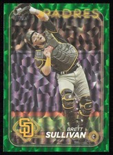 2024 Topps Update #US34 Brett Sullivan Green Crackle Foilboard #/499 Padres Card