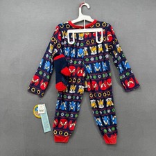 Sonic The Hedgehog Pajama Set W/ Socks Boys Sz XS 4/5 Multicolor Christmas NWT