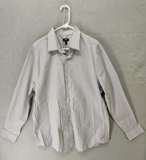 Express Shirt Mens XL Gray Slim Fit Long Sleeve Button Up Stretch Dress Top