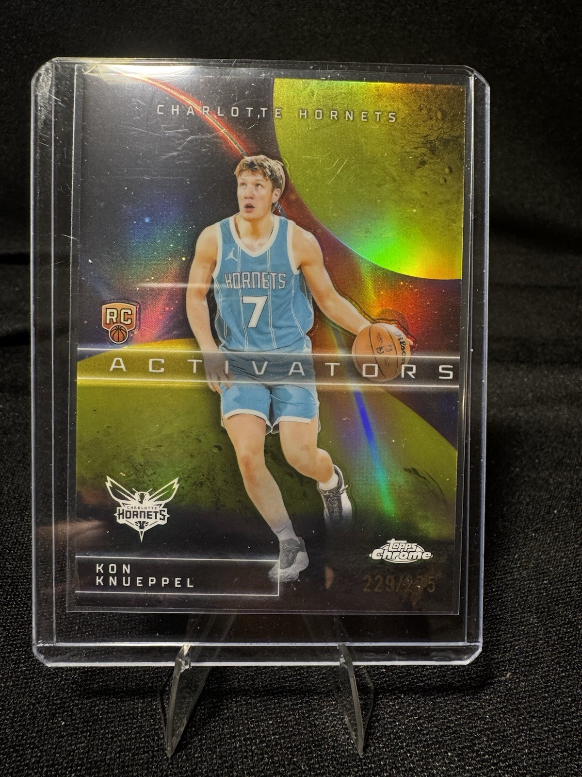 2025-26 Topps Chrome Activators Kon Knueppel Hornets Yellow Refractor /275 RC