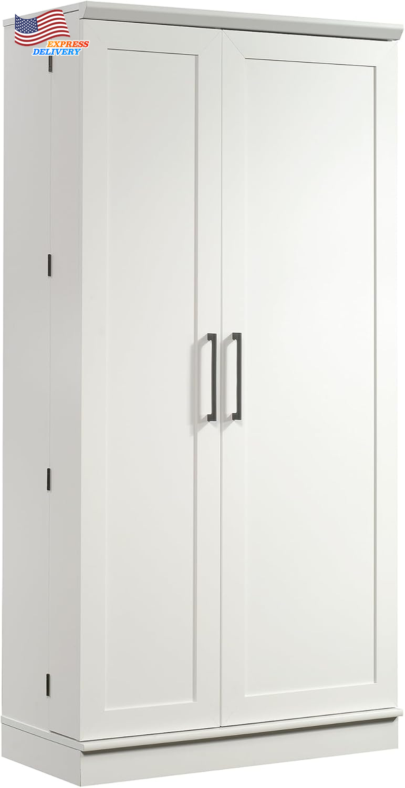 Compact Kitchen Pantry Cabinet with Swing Door & Adjustable Shelves