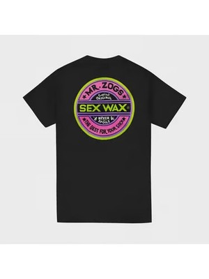 SEX WAX - Mens Fluoro T-Shirt - Black - Casual Short Sleeve Tee, All-Season, Fam