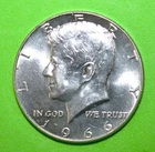 A5 - United States 50 Cents Kennedy Half Dollar 1966 Brilliant Unc. Silver Coin