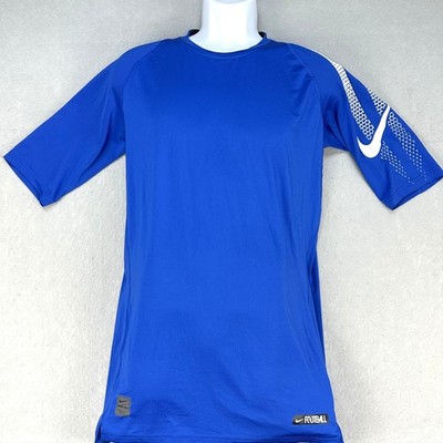 Nike Pro Dri-FIT Shirt Mens 2XL Blue Short Sleeve Compression Jersey 837174-480