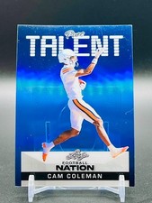 Cam Coleman 2025 Leaf Pure Talent Blue Refractor 1/1 Texas Longhorns WR