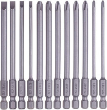 12 Pack 1/4 Inch Hex Shank Long Magnetic Screwdriver Bits Set 4 in Power Tools (