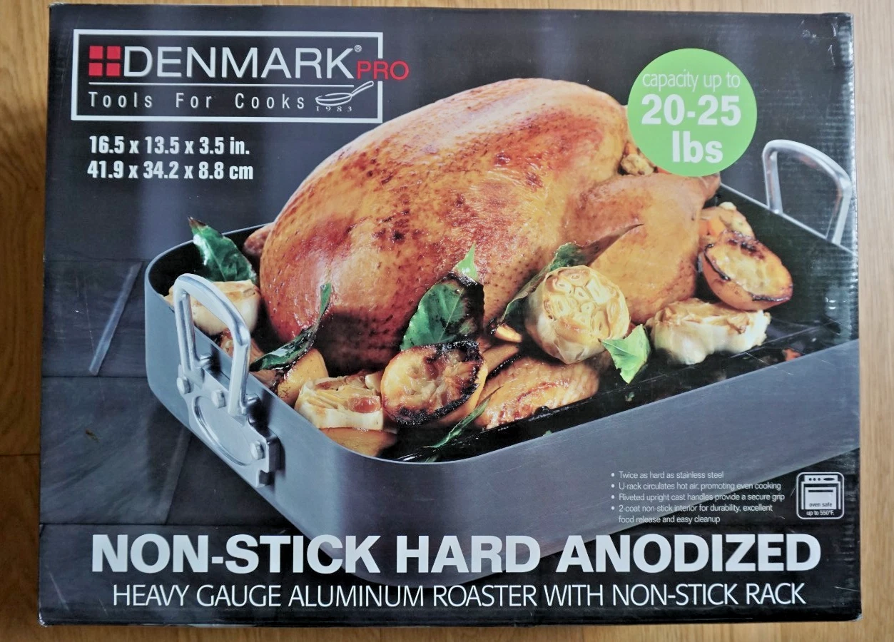 DENMARK TOOLS FOR COOKS NON-STICK HARD ANODIZED ROASTER 16.5" NEW