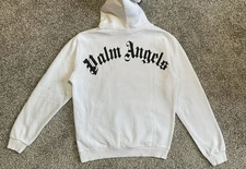 Palm Angels Classic Logo Hoodie White S Pullover Streetwear Sweatshirt Designer