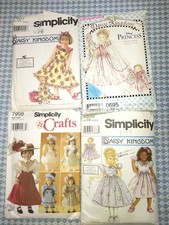 Lot 4 patterns 18-INCH DOLL CLOTHES party dress, Victorian outfits, princess