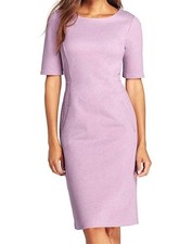 NWOT Lands End Pink Mauve Short Sleeve Premium Knit Pocket Dress Size...