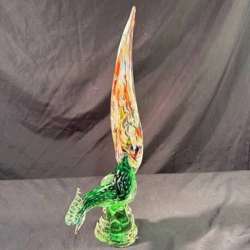 Murano pheasant incredible 45cm tall coloured glass Vintage - (2081)
