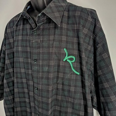 Roca wear Classic Men Plaid Shirt Size 4X Short Sleeve Y2K Multicolor