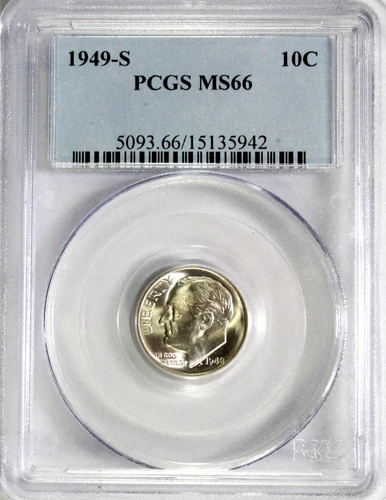 1949-S Roosevelt Dime PCGS MS66 #GA6-42 "90% Silver"