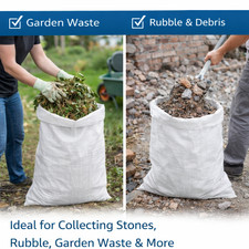 20 x WOVEN LARGE EXTRA HEAVY DUTY RUBBLE SAND BAG SACKS POLYPROPYLENE BUILDER PB