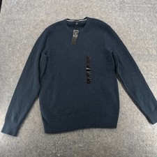 Banana Republic Mens Sweater M Navy Super Soft Cotton Pullover Crew NEW