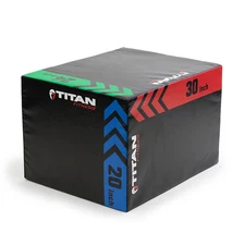 Titan Fitness Heavy Foam Plyometric Jump Box, 20in 24in 30in, Pro-Duty Foam Box