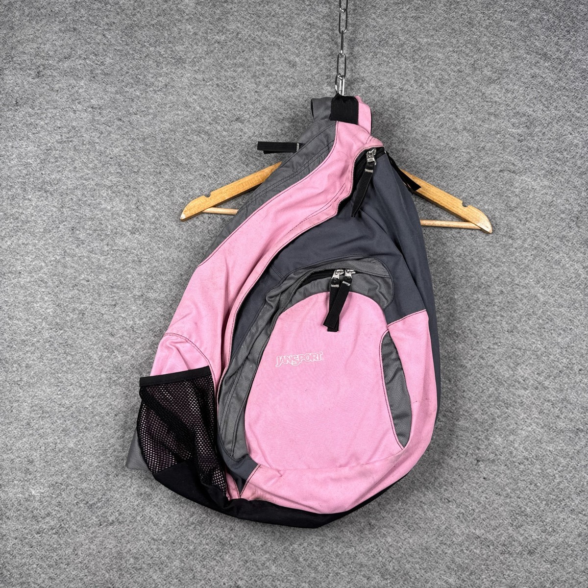 jansport airlift 1.1 backpack Jansport Airlift 1.1 Canvas Pink Logo Embroidered Unisex Kids Crossbody  Backpack