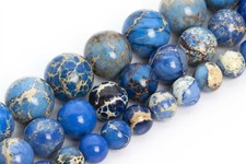Carolina Blue Sea Sediment Imperial Jasper Grade AAA Round Loose Beads 6/8/10MM