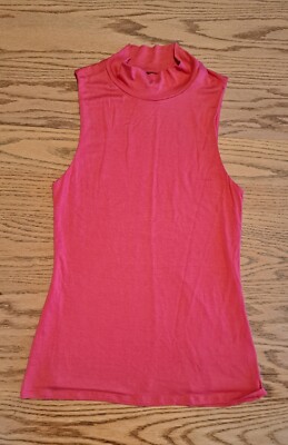 Express Mock Neck Salmon Sleeveless Tank Womens Size Small Spandex NWT