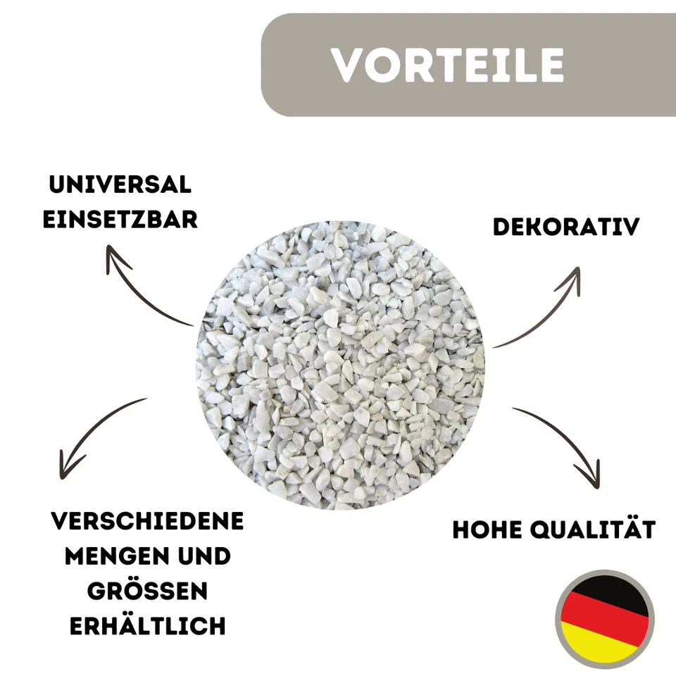 Dekosteine | Weiß | 7-15mm | Marmorkies | Natursteine zur Dekoration | Zierkies - Bild 2 von 4