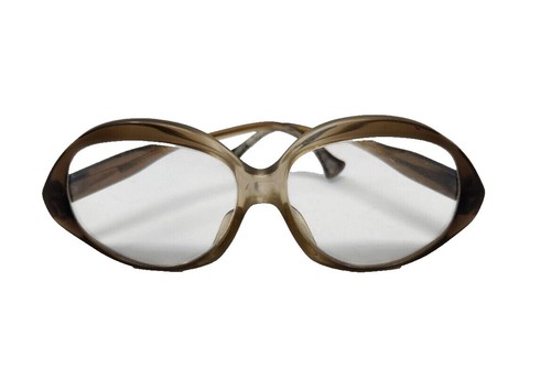 Vintage 70s Gray Round Oversized Eyeglasses Faded Gray Retro-Vintage Spring Hinges Round Eyeglasses - Serene main image 4