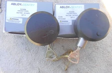 (2)   ABLOY Century Hockey Puck Padlocks with 8 same keys and card