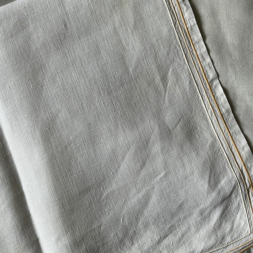 VINTAGE WHITE Cotton Corner Yellow EMBROIDERY TABLE MAT TRAY CLOTH 23 x 15.5” - Picture 8 of 8