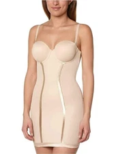 c9 Maidenform Flexees Women's Shapewear adjustable straps Full Slip Latte 34B