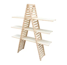 Returned item 45.6"W x 57"H x 13"D Wooden A-Frame Retail Shelving Unit 3 Shelves
