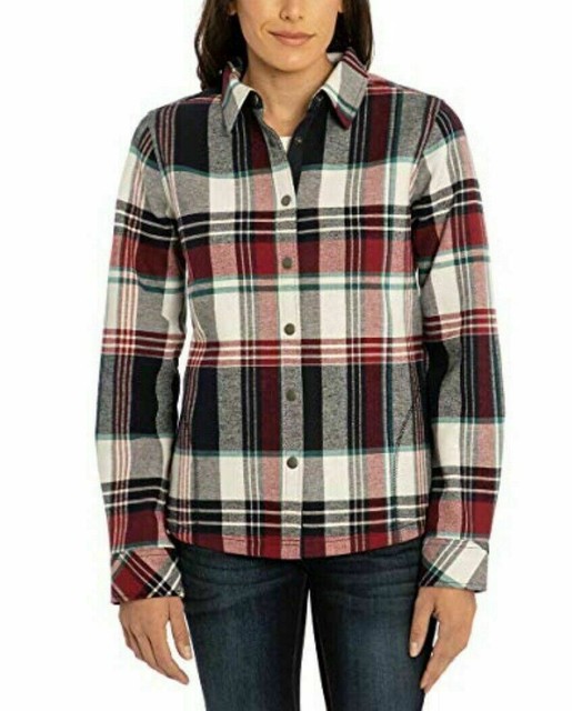 womens plaid fleece lined jacket