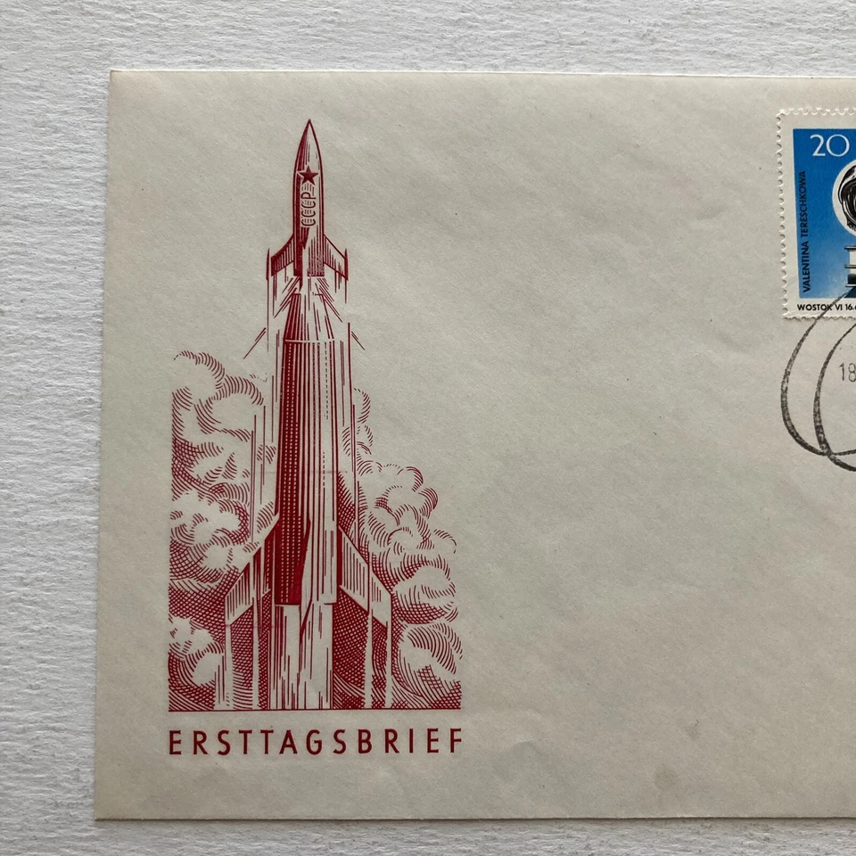 1963 E. German Space Stamp Commemorating Russia Vostok V and VI FDC Berlin - Image 2 of 4