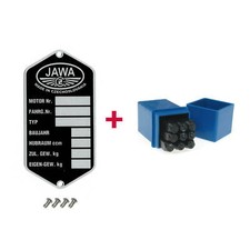 Typenschild + Schlagzahlen + Kerbnagel für Jawa 250 350 - Blanko