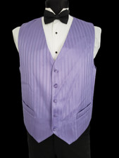 New Med Lavender Purple Tuxedo Vest Bow Tie New Cardi Striped Medium Mardi Gras