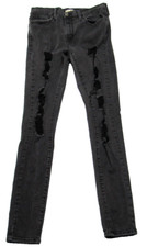 Women's Levi's 720 High Rise Super Skinny Washed Black Distressed Jeans Size 28