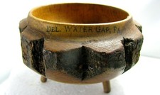 Nice Folk Art Vintage Carved Souvenir Bowl Delaware Water Gap, PA  Free Shiping