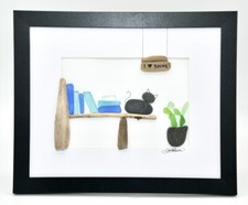 Hand-Made, Original Pebble Art: Playful Pebbles Series 8" x 10" 