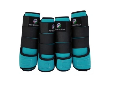 PRO IRON GEAR Horse Boot Medicine Brushing Support Sky Blue/Turquois Boots Equestrian 14 Color