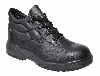Portwest FW10 Steelite Black Leather Safety Work Boot Protective Steel Toecap